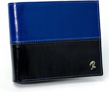 ROVICKY klasyczny portfel męski skórzany RFID stop N01-VT2 BLACK-BLUE