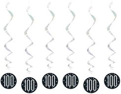 Zdjęcie Unique Świderki Wiszące 100 Urodziny Glitz Grochy Czarne 6Szt (u83792) - Zakroczym