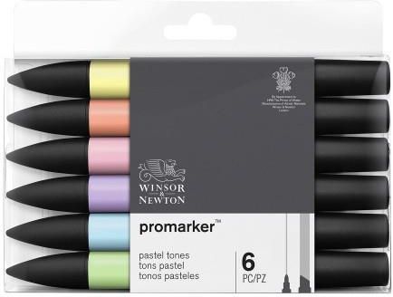 Winsor & Newton Zestaw Promarkerów Pastel Tones 6 Sztuk