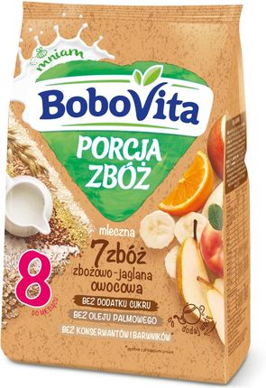 BoboVita Porcja Zbóż kaszka mleczna 7 zbóż zbożowo-jaglana owocowa po 8 miesiącu 210g