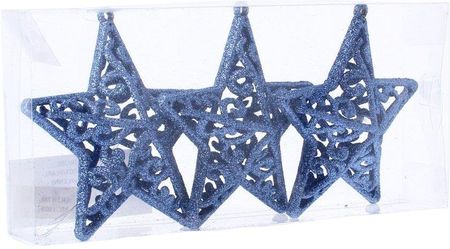 Zawieszki ażurowe gwiazdy niebieskie 3 sztuki 10cm
