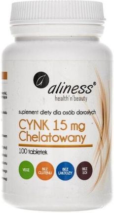 Aliness Cynk chelatowany 15mg 100 tabl