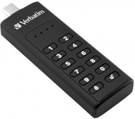 VERBATIM PENDRIVE  SECURE KEYPAD 64GB, USB FLASH DRIVE (CZARNY, USB-C) (49431)