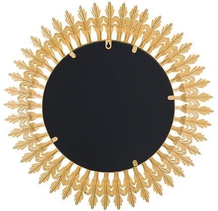 Beliani Metalowe okrągłe lustro ścienne 60 cm ozdobne złote do przedpokoju Vorey