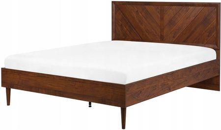 Łóżko ciemne drewno 160 x 200 cm Beliani