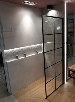 Novellini Kuadra H Squares Walk-In 90Cm (87-90Cm) Czarny Mat Kuadh90-81H - zdjęcie 4