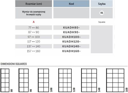 Novellini Kuadra H Squares Walk-In 90Cm (87-90Cm) Czarny Mat Kuadh90-81H - zdjęcie 5