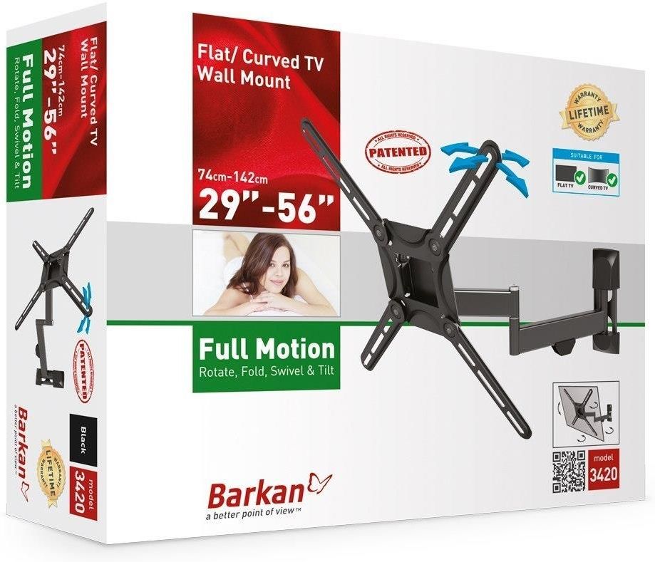 Barkan E202+.B Black Flat TV Wall Mount (Up To 39'/Vesa 200X200