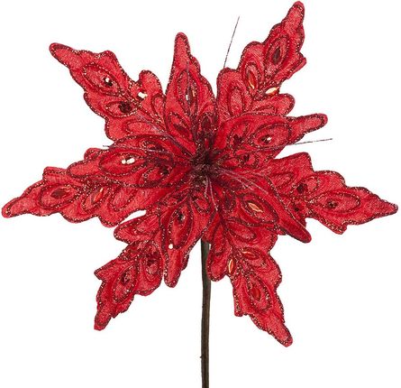 Decoking Dekoracyjny Kwiat Czerwony Brokat