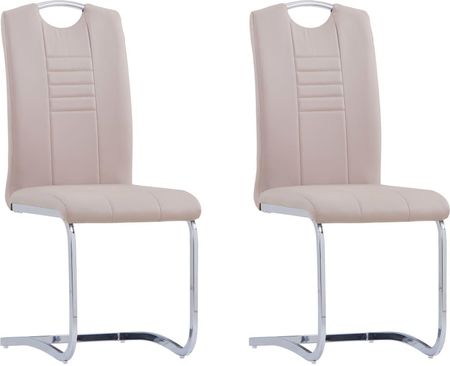 vidaXL Krzesła jadalniane, 2 szt., cappuccino, sztuczna skóra 281779