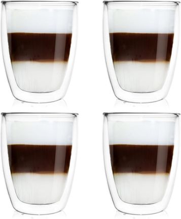 4x Szklanka termiczna z podwójną ścianką do KAWY latte 0,33