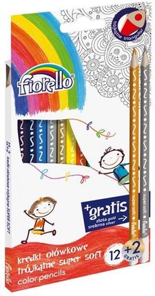 Kredki Fiorello Super Soft 12 Kolorów Trójkątna 1702150