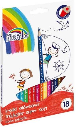 Kredki Fiorello Super Soft 18 Kolorów Trójkątna 1702187