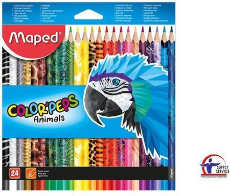 Kredki Maped Colorpeps Animals Trójkątne 24Kolorów 832224