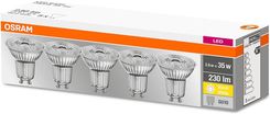 Osram 5X Led Gu10 Halogen 2 3W = 35W 230Lm 36D 2700K Base Par16 (Osrparf8635)