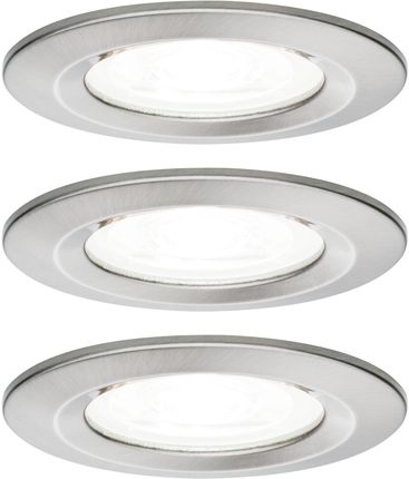 Paulmann Zestaw Opraw Nova Led 3X6 5W 4000K Gu10 Ip44 Żelazo Szczotkowane (92979)