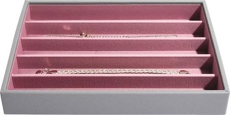 Stackers Pudełko Na Biżuterię Pięciokomorowe Classic Szaro-Różowe