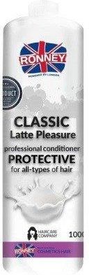 Ronney Classic Latte Pleasure Protective Conditioner Odżywka Do Włosów Z Proteinami 1000 ml