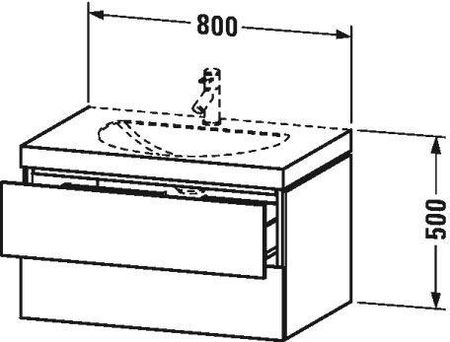 Duravit L-Cube C-Bonded Umywalka Z Szafką Wiszącą Biała 80cm Lc6905O1818