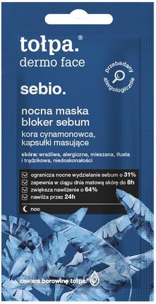 tołpa. sebio, nocna maska bloker sebum (saszetka) 8 ml