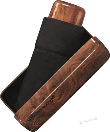 Parasol kieszonkowy Mybrella Carbon Pierre Cardin Noire drewno - Czarny z elementami wzorowanymi na drewno
