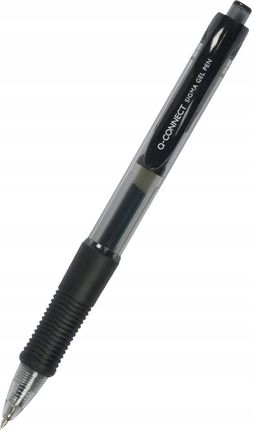 Długopis automatyczny żelowy Q-CONNECT 0,5mm (linia), czarny