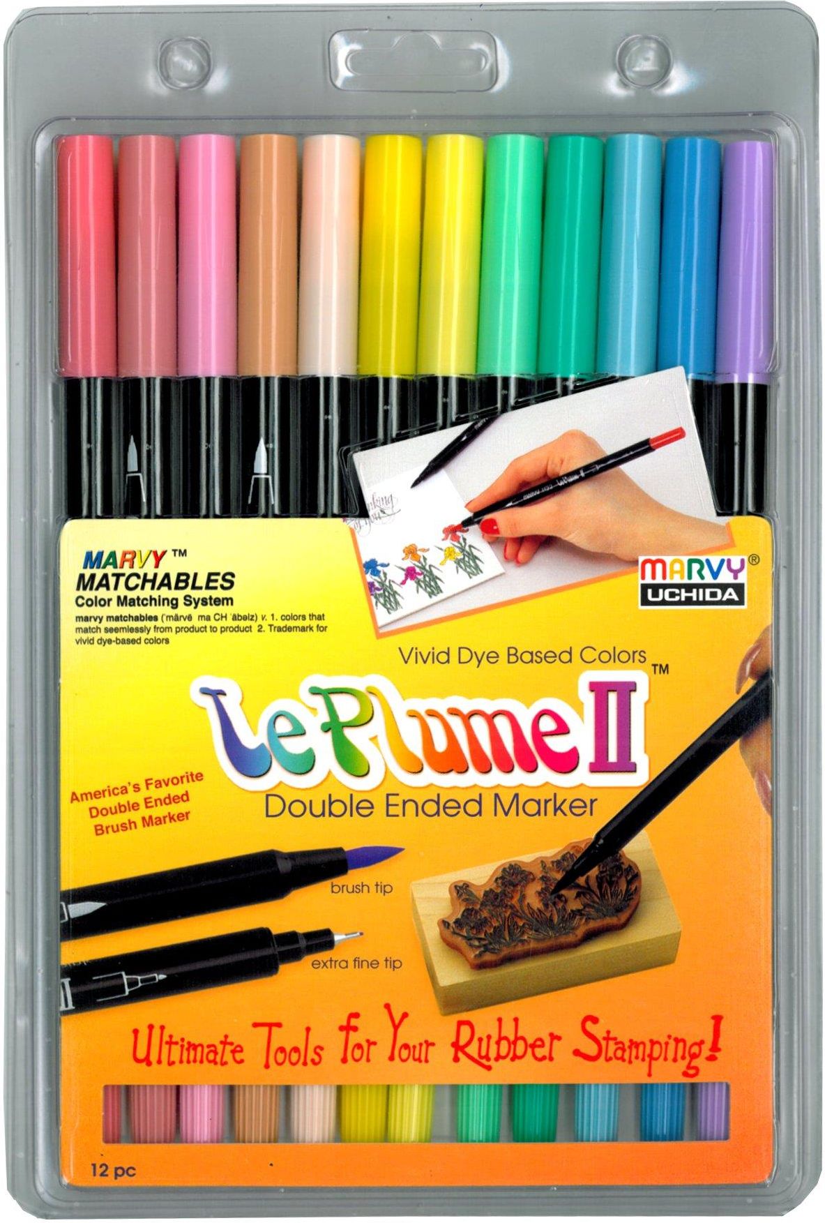 Uchida Le Plume II Double-Ended Markers 12/Pkg-Primary