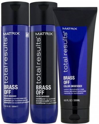 MATRIX TOTAL RESULTS Brass OFF zestaw neutralizujący miedziane odcienie szampon 300 + odżywka 300 + maska 200