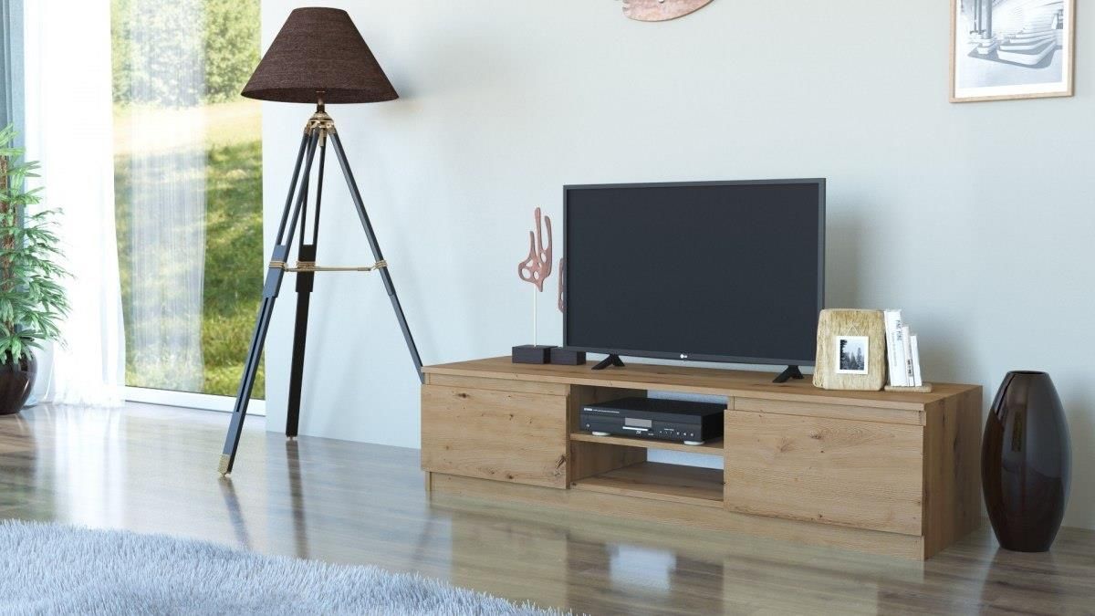 Szafka / Stolik Rtv 140Cm Dąb Artisan - zdjęcie 2 Szafka / Stolik Rtv 140Cm Dąb Artisan
