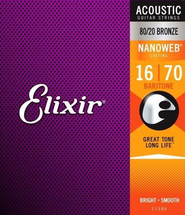 Elixir 11306 struny akustyczne barytonowe 16-70
