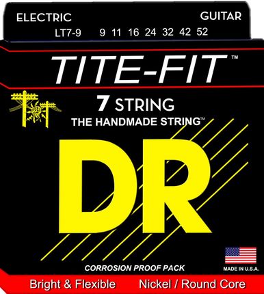 DR TITE-FIT - LT7-9 - struny do gitary elektrycznej Set, 7-String, Light &amp; Tight, .009-.052