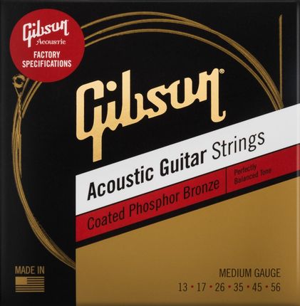 Coated Phosphor Bronze Acoustic Guitar Strings 13-56 Medium Gauge struny