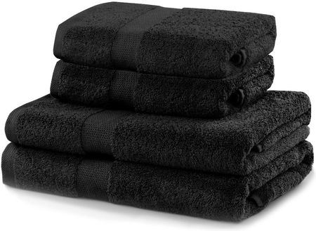 DecoKing Marina Komplet Ręczników Czarny 2szt. 70x140 + 2szt. 50x100