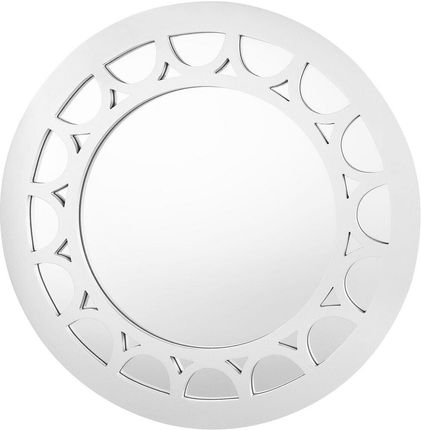 Beliani Lustro ścienne okrągłe 80 cm oprawione srebrna rama nowoczesne Lolif