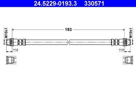 Przewód hamulcowy elastyczny 24.5229-0193.3 ATE