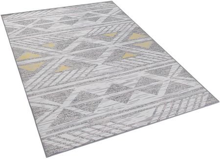 Beliani Prostokątny dywan z geometrycznym wzorem w romby 160 x 230 cm szaro-żółty Kargi