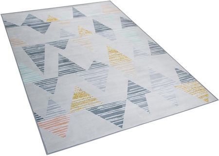 Beliani Krótkowłosy dywan wzór geometryczny 160 x 230 cm dziecięcy szaro-żółty Yayla