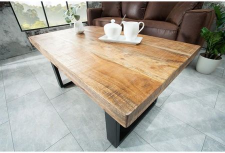 INVICTA INTERIOR STOLIK KAWOWY IRON CRAFT 100CM NATURALNY MANGO 38662 - zdjęcie 4