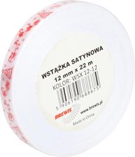 Zdjęcie Brewis Wstążka Satynowa 12Mmx22M Motyw Święta Białoczerwona  - Gorlice
