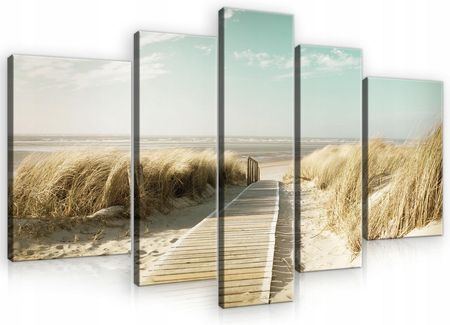 Obraz do salonu Plaża Morze Pomost tryptyk 170x100