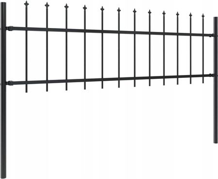 Ogrodzenie z prętów z grotami, stalowe, 8,5 x 0,6