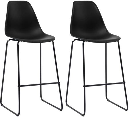 Krzesła Barowe 2 Szt Czarne Plastik