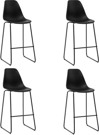 Krzesła Barowe 4 Szt Czarne Plastik
