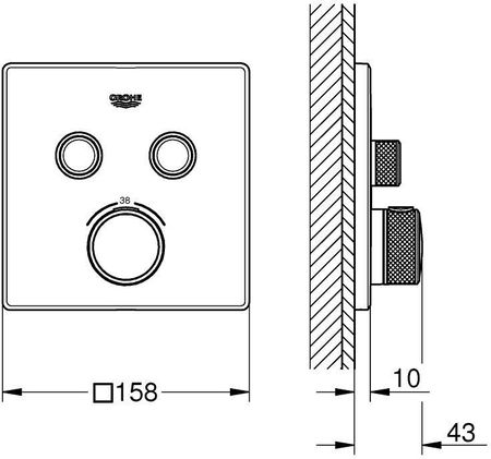 Grohe Brushed Hard Graphite Grotherm Smartcontrol 29124Al0 - zdjęcie 2