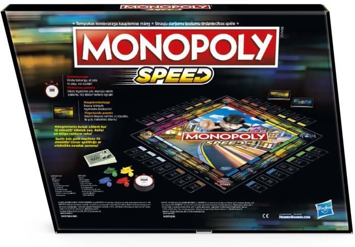 Monopoly Speed – Gioco Da Tavolo Veloce, Partite In Meno Di 10 Minuti, Versione Italiana, Hasbro Gaming