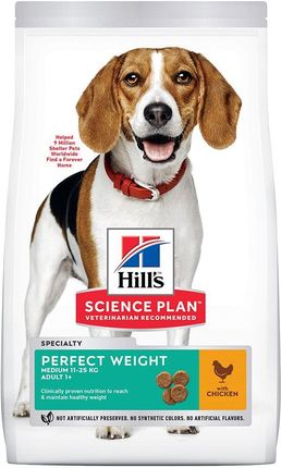 Hill'S Science Plan Adult 1+Perfect Weight Medium Kurczak 2X12Kg