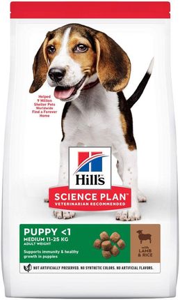 Hill'S Science Plan Puppy <1 Medium Jagnięcina Z Ryżem 18Kg
