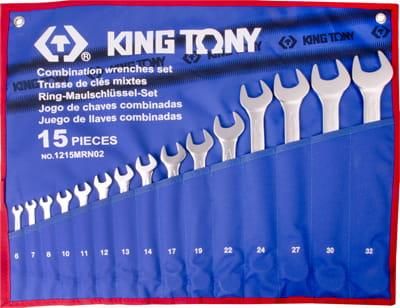 King Tony Zestaw Kluczy Płasko-Oczkowych 15el 6-32Mm (1215MRN02)