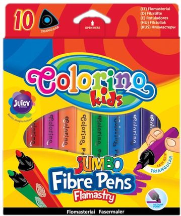 Colorino Kids Flamastry Jumbo Trójkątne 10 Kol