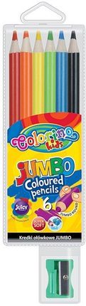 Colorino Kids Kredki ołówkowe okrągłe Jumbo 6 kolorów + temperówka 33084PTR